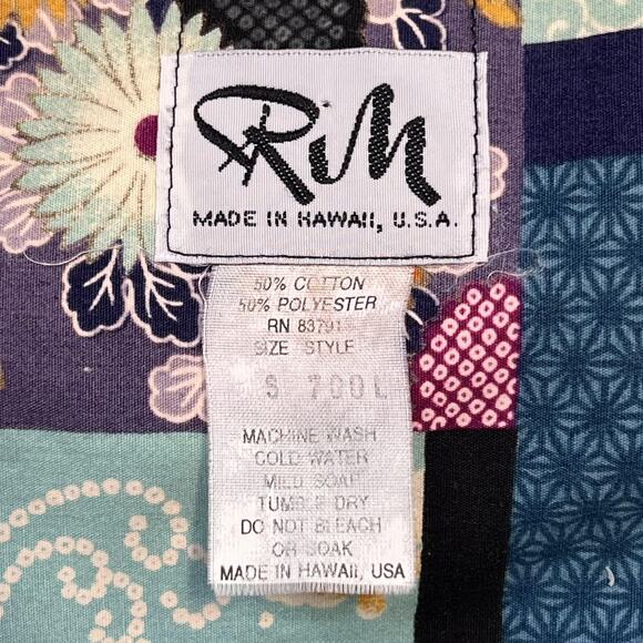 RM Dress Womens Small Floral Patchwork Hawaiian Button Front Made USA Pockets - Picture 4 of 8